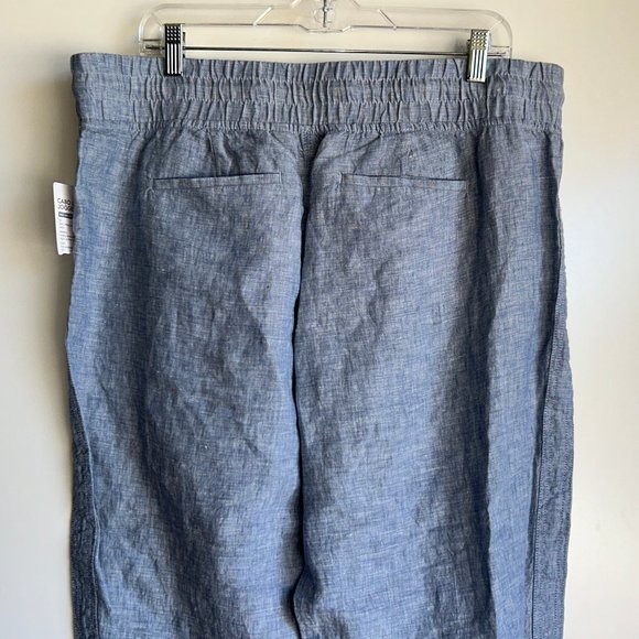 NWOT ATHLETA Cabo Linen Jogger Pants {530642} Chambray Blue Size 16 - Picture 7 of 9